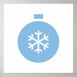 ブルークリスマスボールポスター ポスター