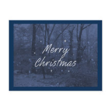 ブルークリスマスポストカード