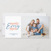 ブルークリスマスメリーオールホリデー写真 シーズンカード (正面)