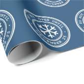 ブルークリスマスラッピング紙まで開かない ラッピングペーパー (ロールコーナー)