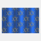 ブルークリスマスラッピング紙シート ラッピングペーパーシート (正面3)