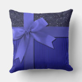 ブルークリスマスリボン装飾用クッション クッション (裏面)