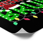 ブルークリスマスレッドプレイドティーンズボーイズキッズクリスマスパハ ポスター (角)