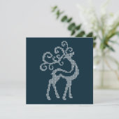 ブルークリスマス刺繍トナカイ季節デザイン (スタンド正面)