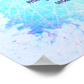 ブルークリスマス恵みフロストデザイン ポスター (角)