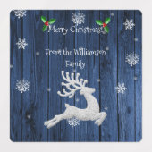 ブルークリスマス素朴トナカイベーキングラベル ラベル (デザイン1)