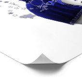 ブルークリスマス雪だるま ポスター (角)