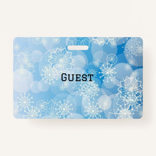 ブルークリスマス雪 バッジ (正面)