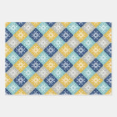 ブルークリスマス雪 ラッピングペーパーシート (正面)