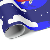 ブルークリスマス魔女befana broomrider spookmas ラッピングペーパー (ロールコーナー)