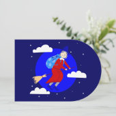 ブルークリスマス魔女befana broomrider spookmas 招待状 (スタンド正面)