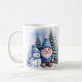 ブルークリスマス – サンタと雪だるま コーヒーマグカップ (左)