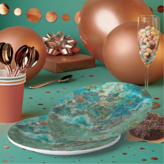 ブルークリソコラミネラルストーン ペーパープレート (複数)