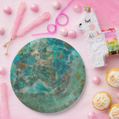 ブルークリソコラミネラルストーン ペーパープレート (パーティー)