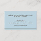 ブルークリーナーハウスクリーニングサービススプレーボトル 名刺 (裏面)