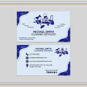 ブルークリーニングサービスプロフェッショナルモノグラムロゴ 名刺