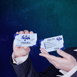 ブルークリーニングサービスプロフェッショナルモノグラムロゴ 名刺