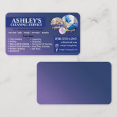 ブルークリーニングサービス名刺 名刺 (正面/裏面)