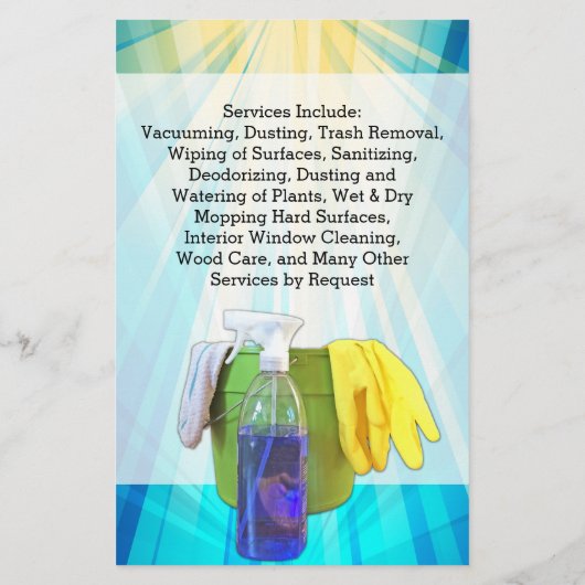 ブルークリーニング鮮やかメイドサービス業務用フライヤー チラシ (裏面)