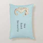 ブルークリームの海の馬の海のウェディングシャワー アクセントクッション (正面(垂直))