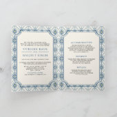 ブルークリームアイボリーイカットオールインワンシーク結婚ズ 招待状 (内部)