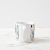 ブルークリームアイボリー抽象芸術ビーチ エスプレッソカップ (裏面)