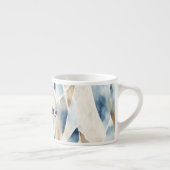 ブルークリームアイボリー抽象芸術ビーチ エスプレッソカップ (右)
