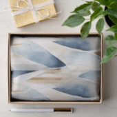 ブルークリームアイボリー抽象芸術ビーチ 薄葉紙 (ギフト)