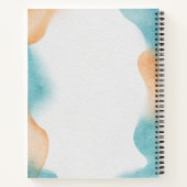 ブルークリームウォーター色抽象芸術背景フローラ ノートブック (裏面)
