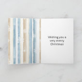 ブルークリームクリスマスストライプクリスマススノーフレーク カード (内部)