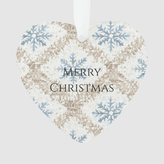 ブルークリームクリスマススノーフレーク オーナメント (正面)