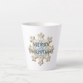 ブルークリームクリスマススノーフレーク カフェラテマグ