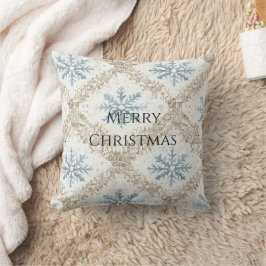 ブルークリームクリスマススノーフレーク クッション