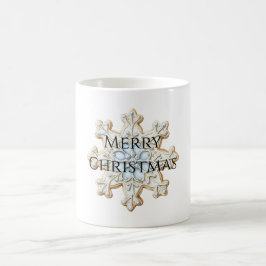 ブルークリームクリスマススノーフレーク コーヒーマグカップ