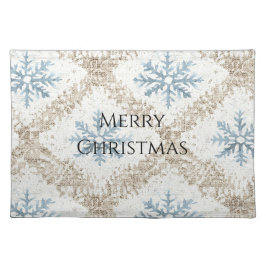 ブルークリームクリスマススノーフレーク ランチョンマット