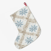 ブルークリームクリスマススノーフレーク ラージクリスマスストッキング (裏面 (吊り時))