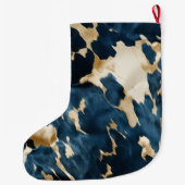 ブルークリームコーウィドクリスマス名 ラージクリスマスストッキング (裏面)