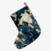 ブルークリームコーウィドクリスマス名 ラージクリスマスストッキング (裏面 (吊り時))