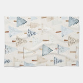 ブルークリームコージークリスマスツリー キッチンタオル (横)