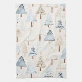 ブルークリームコージークリスマスツリー キッチンタオル (縦)