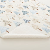 ブルークリームコージークリスマスツリー シェルパブランケット (3/4)