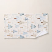 ブルークリームコージークリスマスツリー バスタオルセット (ハンドタオル)