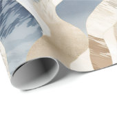 ブルークリームシーサンド抽象芸術 ラッピングペーパー (ロールコーナー)