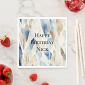 ブルークリームシーサンド海セレニティ誕生日 スタンダードランチョンナプキン (インサイチュ)