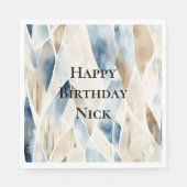 ブルークリームシーサンド海セレニティ誕生日 スタンダードランチョンナプキン (正面)