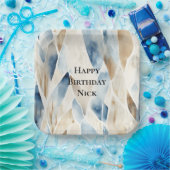 ブルークリームシーサンド海セレニティ誕生日 ペーパープレート (パーティー)