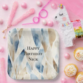 ブルークリームシーサンド海セレニティ誕生日 ペーパープレート (パーティー)