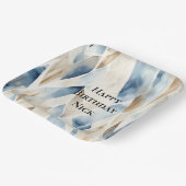 ブルークリームシーサンド海セレニティ誕生日 ペーパープレート (傾斜あり)