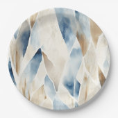 ブルークリームシーサンド海ビーチ ペーパープレート (正面)