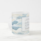 ブルークリームシーサンド海 フロストグラスマグカップ (正面左)